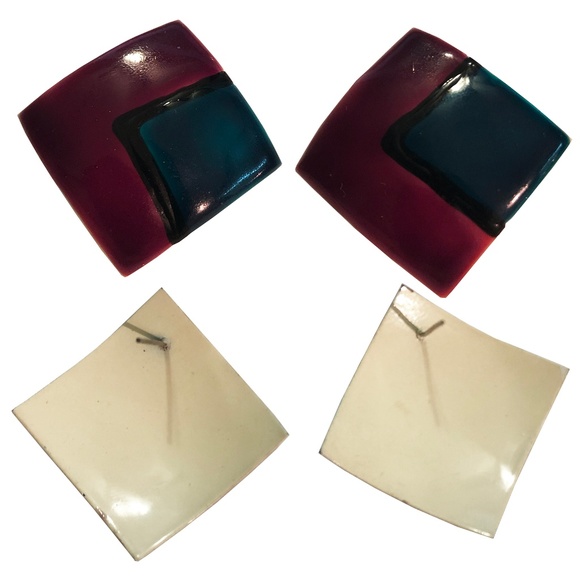 Mulberry Garden Vintage 80's-90's Pierced Earrings - Picture 3 of 6